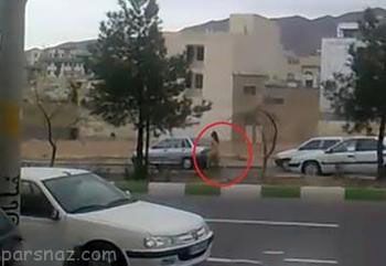 دویدن دختر برهنه شیرازی در خیابان